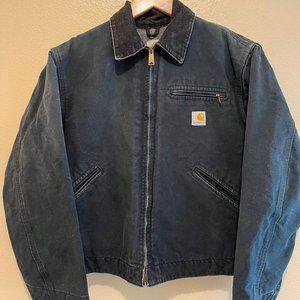 USA Carhartt J01 BLK Black Blanket Lined Duck Detroit Work Jacket